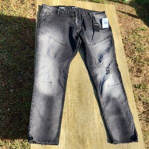 Ash Men's Charcoal Distressed Jeans
